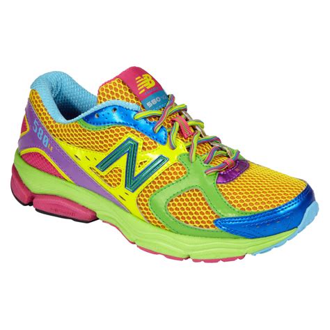 multi colored running shoes women.